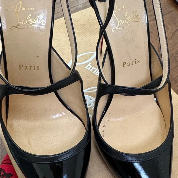 Christian Louboutin Crissos 100 Patent & Nappa Shiny Leather Pump Size 41.5 - Picture 6 of 14